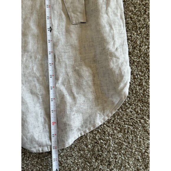 Soft‎ Surroundings Women's Size Large Lucerne Linen Double Zip Button Side TOp - Picture 7 of 7